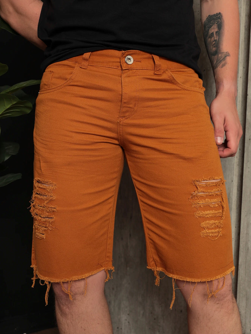 Shorts Masculino Premium Sarja 100% Algodão Moda Casual Elegante