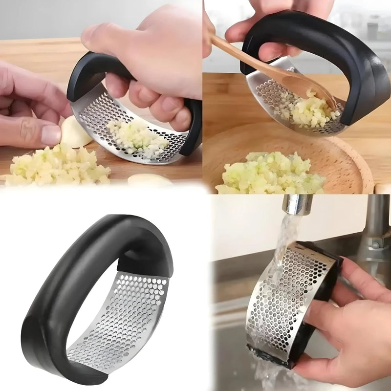 3 Kit Espremedor de Alho, Cebola e Batata, Amassadeira de Aço Inoxidável