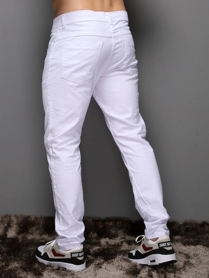 Calça Skinny Sarja Masculina Casual Elastano