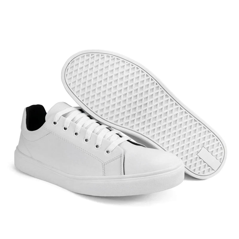 Tênis Casual Masculino Branco - Moderno, Leve e Versátil para Trabalho e Lazer