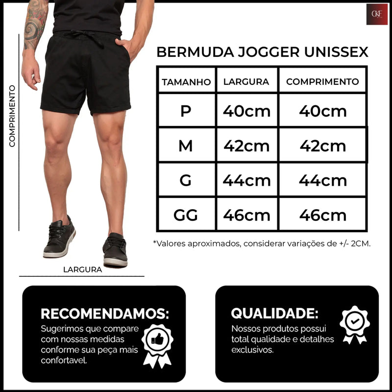 Bermuda Jogger Sarja Masculina - Estilosa e Confortável