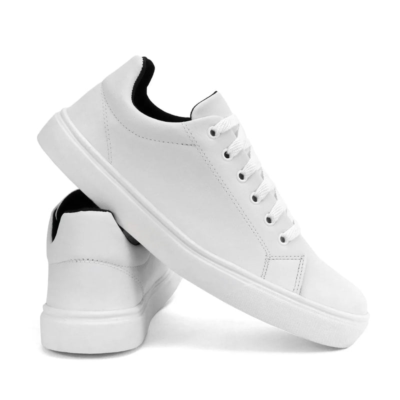 Tênis Casual Masculino Branco - Moderno, Leve e Versátil para Trabalho e Lazer