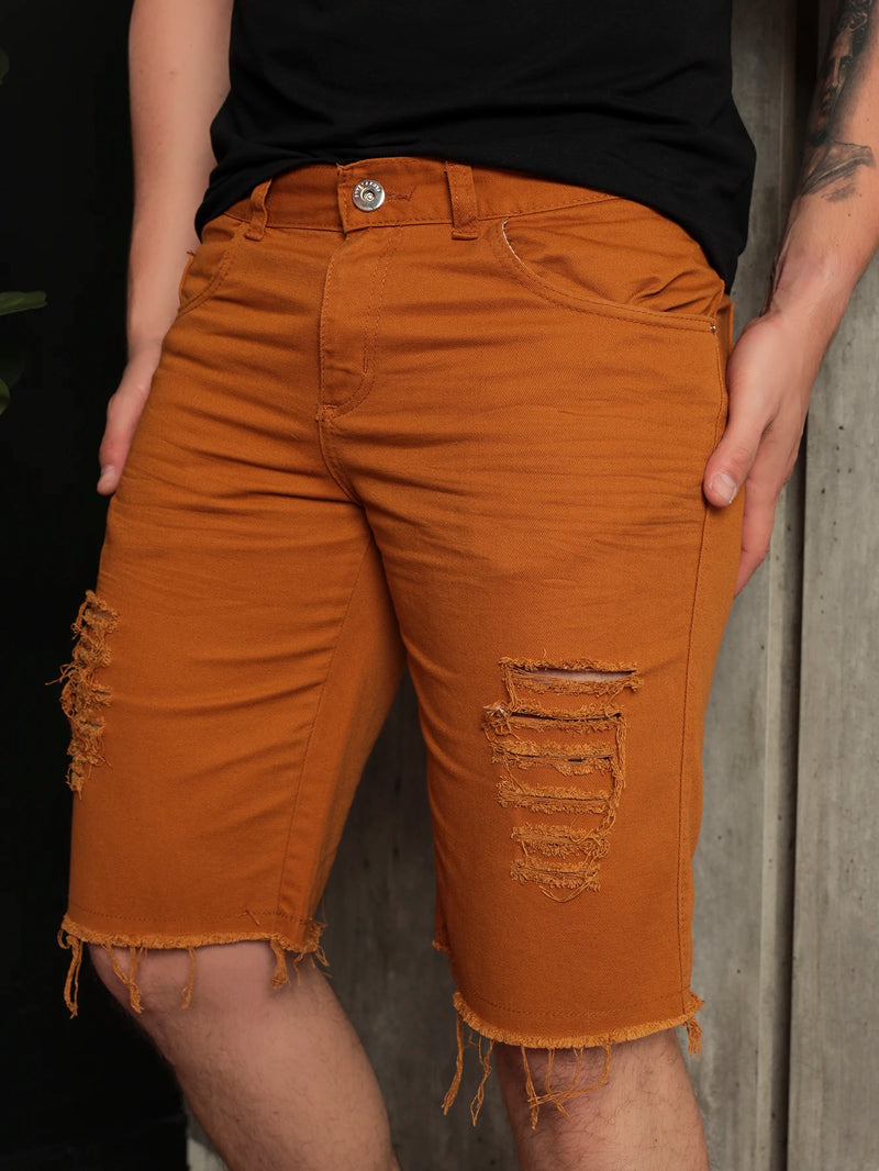 Shorts Masculino Premium Sarja 100% Algodão Moda Casual Elegante