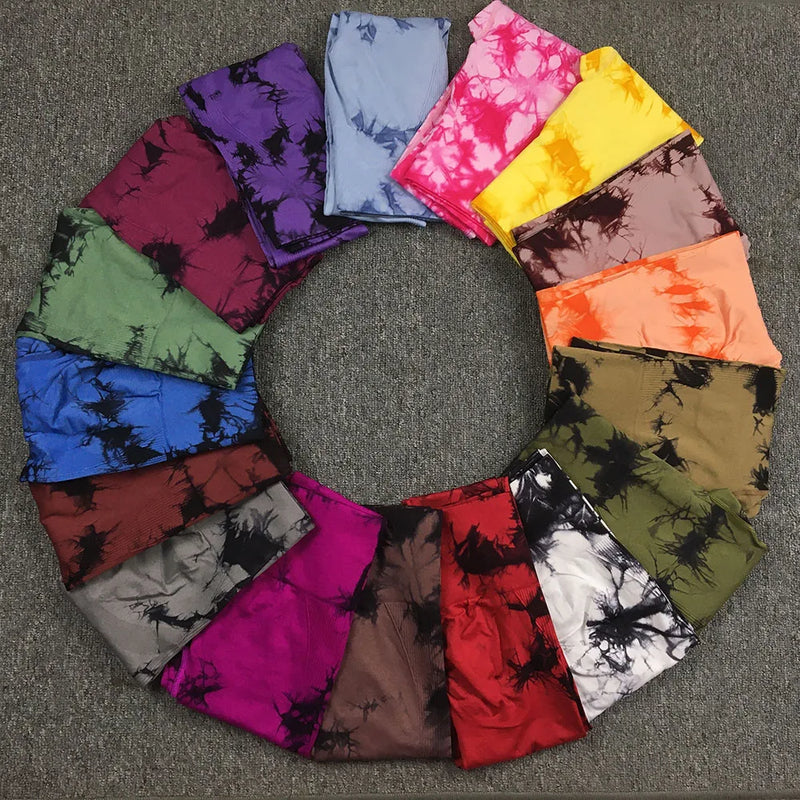 Leggings levanta bumbum Sem Costura Tie-Dye para Mulheres - Cintura Alta, Efeito Push-Up e Controle da Barriga para Treinos e Fitness