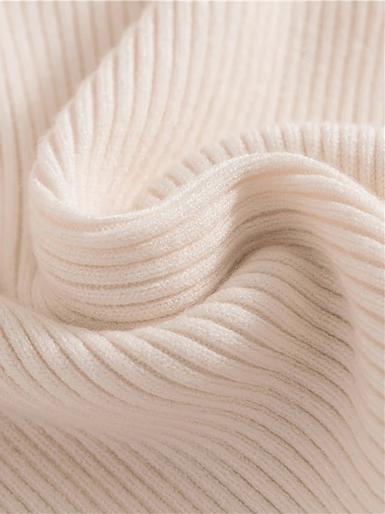 Suéter Feminino Heliar de Gola Alta – Pulôver de Malha Macia em Cashmere, Básico e Elegante para Outono/Inverno 2024