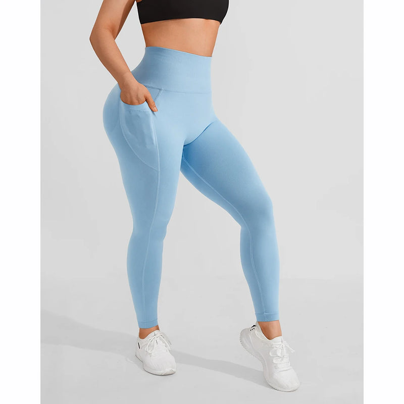 Leggings Esportivas - Push-Up e Scrunch Butt com Bolso, Sem Costura, Ideal para Yoga e Treinos